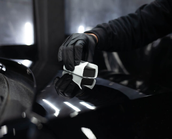Professional apply ceramic coating to a car at Endless Garage